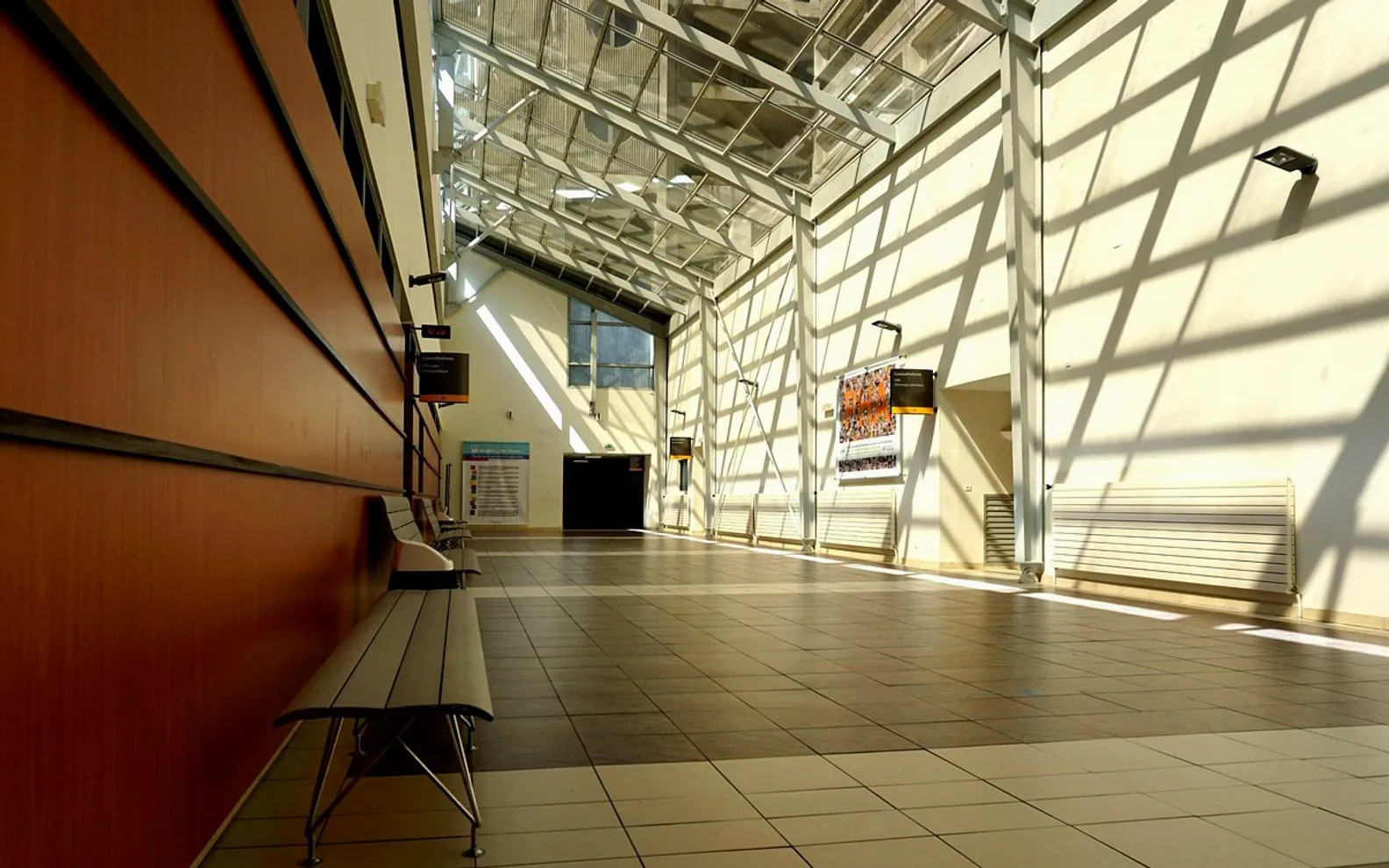 Corridor, light and building